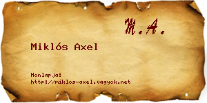 Miklós Axel névjegykártya