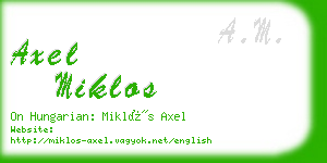 axel miklos business card